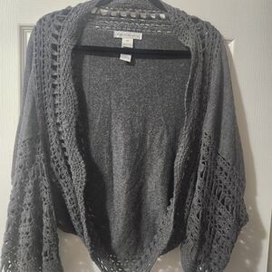 Gray Poncho Style Sweater